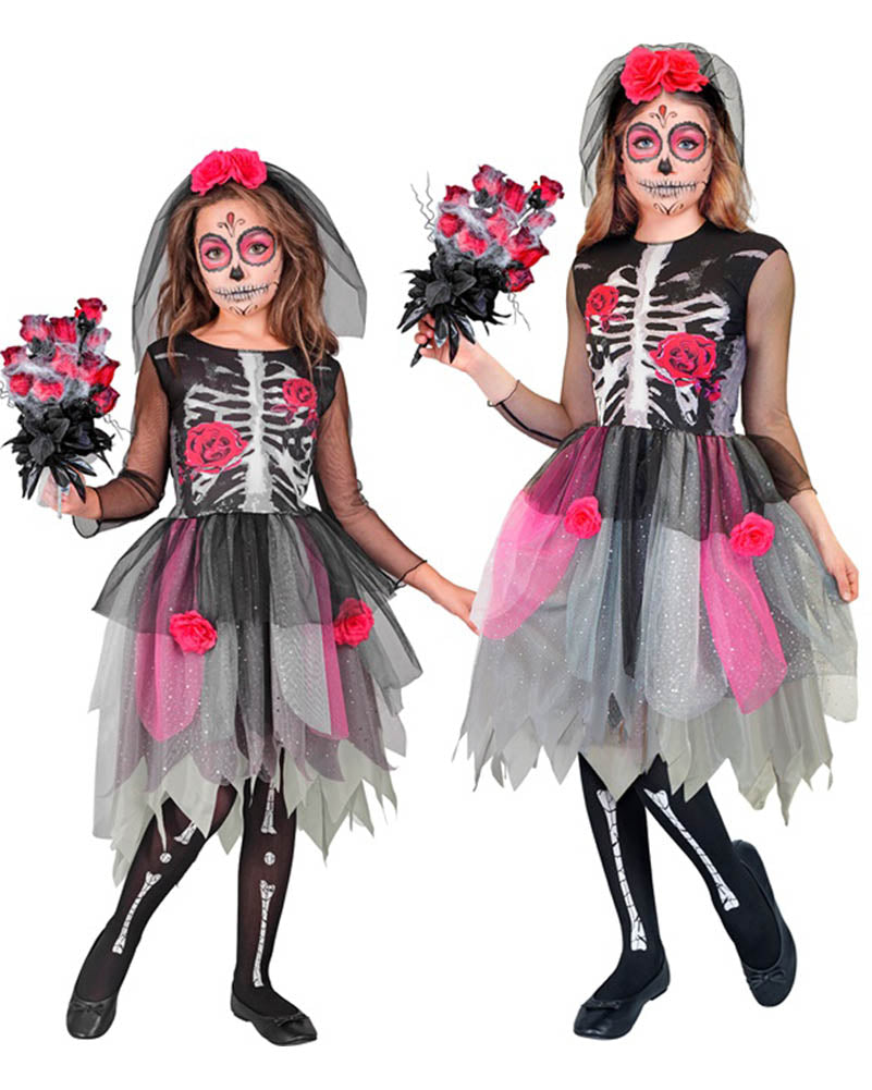 Roses Skeleton Girls Costume