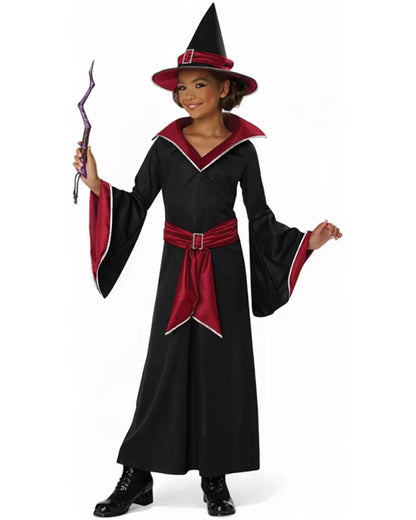 Ruby Red Glamour Witch Girls Costume