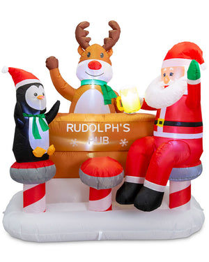 Rudolphs Pub Inflatable Christmas Decoration 1.5m