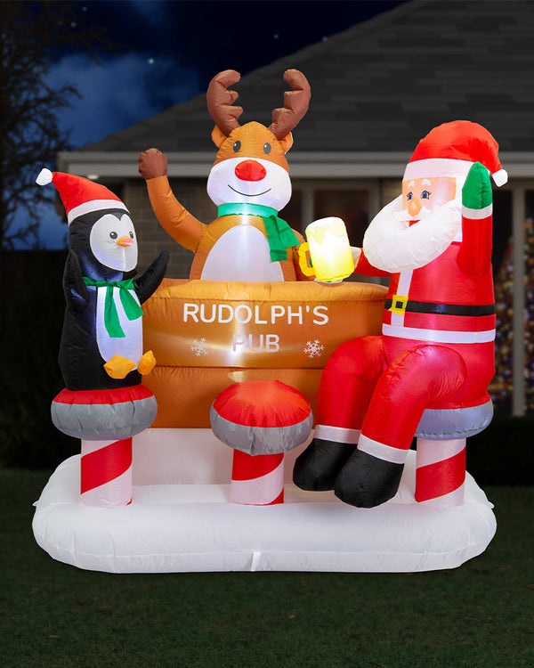 Rudolphs Pub Inflatable Christmas Decoration 1.5m