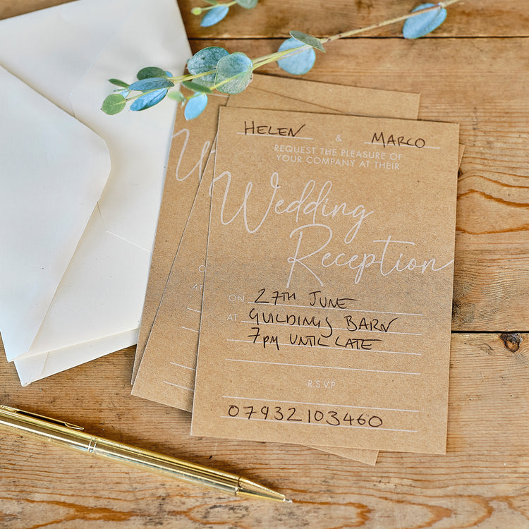 Rustic Romance Wedding Reception Invitations