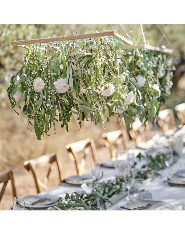 Sage Wedding Wooden Foliage Hanging Grid
