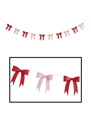 Santa Baby Pink and Red Bow 3D Card Garland 2.5m