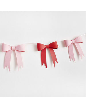 Santa Baby Pink and Red Bow 3D Card Garland 2.5m