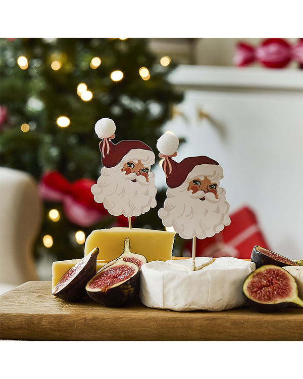 Santa Baby Pom Pom Cupcake Toppers Pack of 12