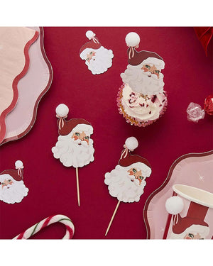 Santa Baby Pom Pom Cupcake Toppers Pack of 12