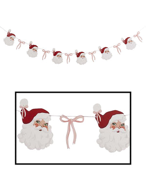 Santa Baby Santa and Bow Card Garland 2m