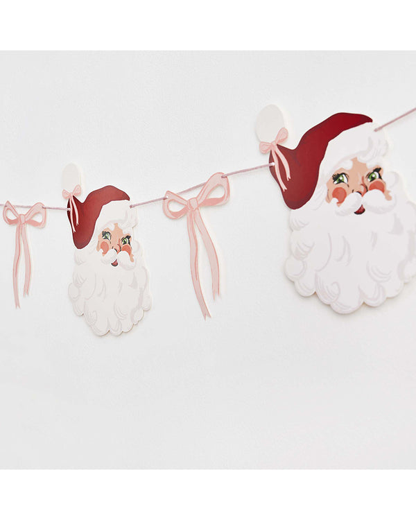Santa Baby Santa and Bow Card Garland 2m