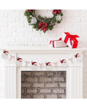 Santa Baby Santa and Bow Card Garland 2m