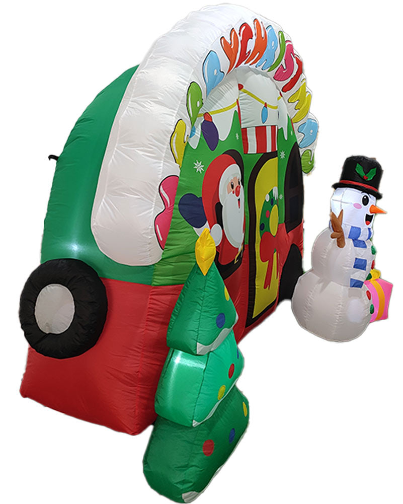 Santa Campervan Christmas Lawn Inflatable 2.4m
