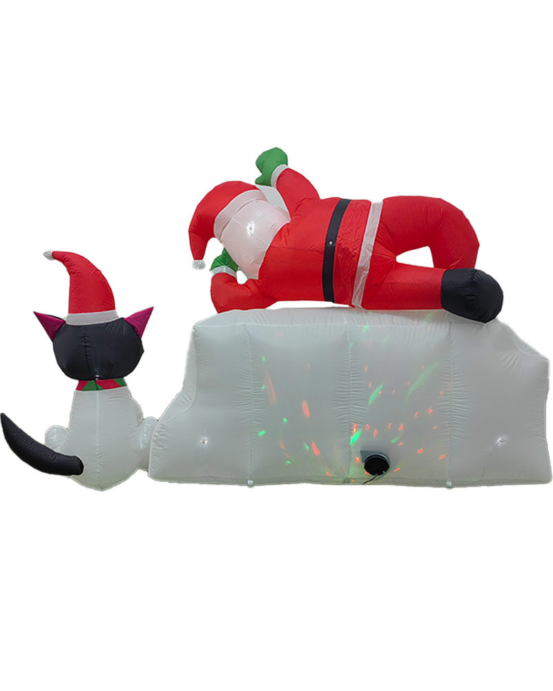 Santa Claus and Puppy Christmas Lawn Inflatable 2.4m
