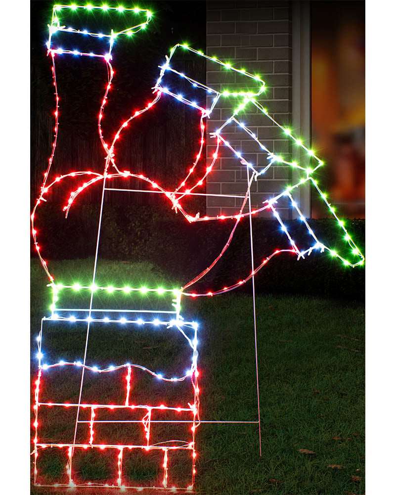 Santa Down Chimney With Stand Jumbo Christmas Light 1.4m