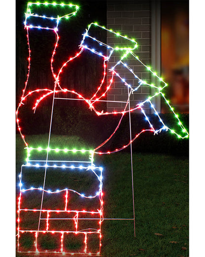 Santa Down Chimney With Stand Jumbo Christmas Light 1.4m