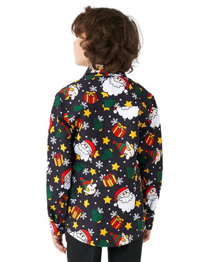 Santa Elves Black Boys Suitmeister Christmas Shirt