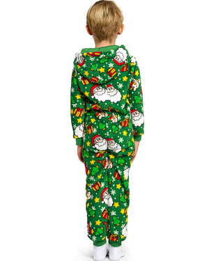 Santa Elves Green Christmas Kids Jumpsuit