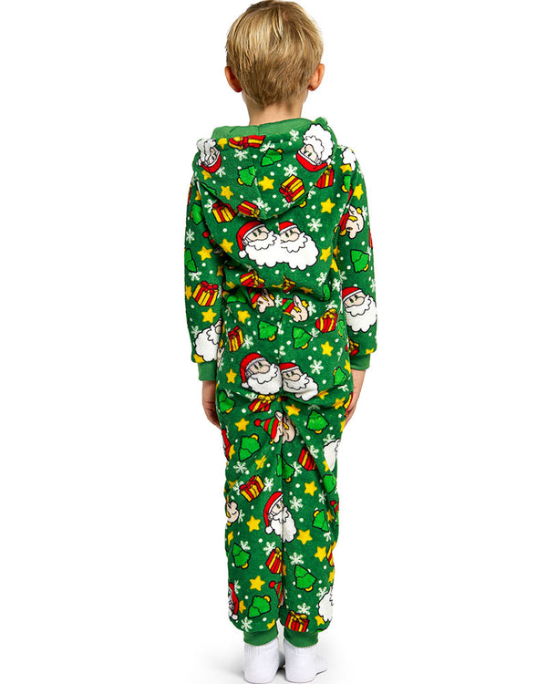 Santa Elves Green Christmas Kids Jumpsuit