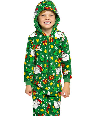 Santa Elves Green Christmas Kids Jumpsuit