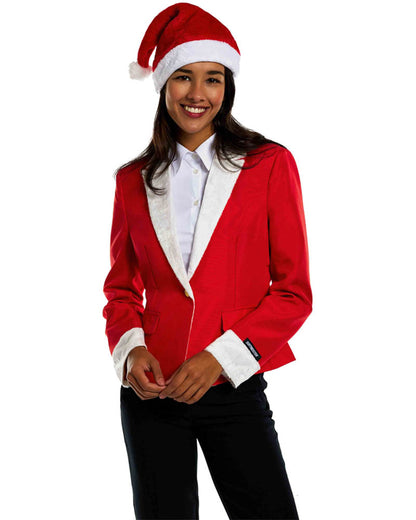 Santa Faux Fur Womens Christmas Suitmeister Jacket