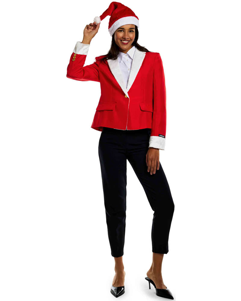 Santa Faux Fur Womens Christmas Suitmeister Jacket