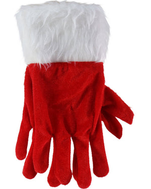Christmas Santa Gloves Fur Trim