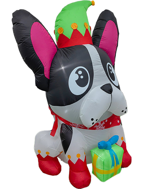 Santa Hat French Bulldog Christmas Lawn Inflatable 1.5m