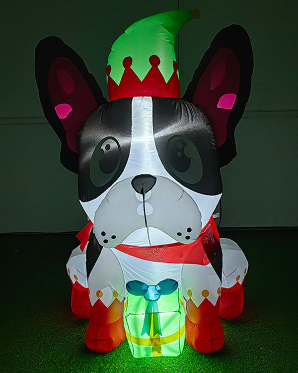 Santa Hat French Bulldog Christmas Lawn Inflatable 1.5m