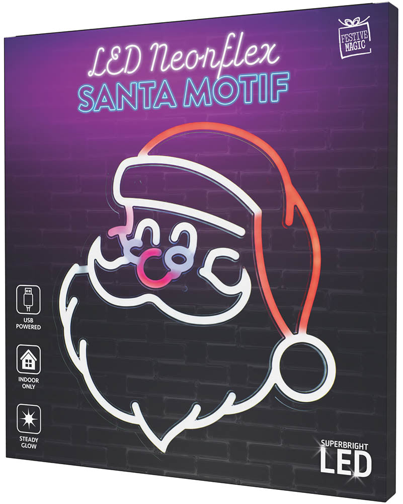 Santa Head Neonflex LED Christmas Light 34cm