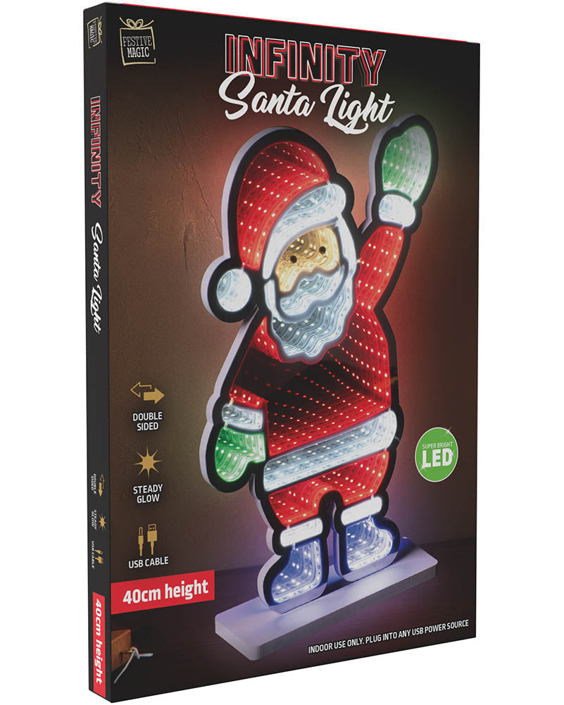 Santa Infinity Christmas Light 40cm
