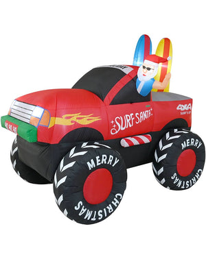 Santa Monster Surf Truck Christmas Lawn Inflatable 2.1m