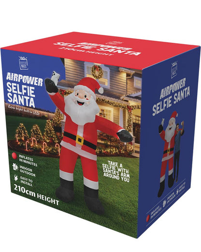 Santa Selfie Christmas Lawn Inflatable 2.1m