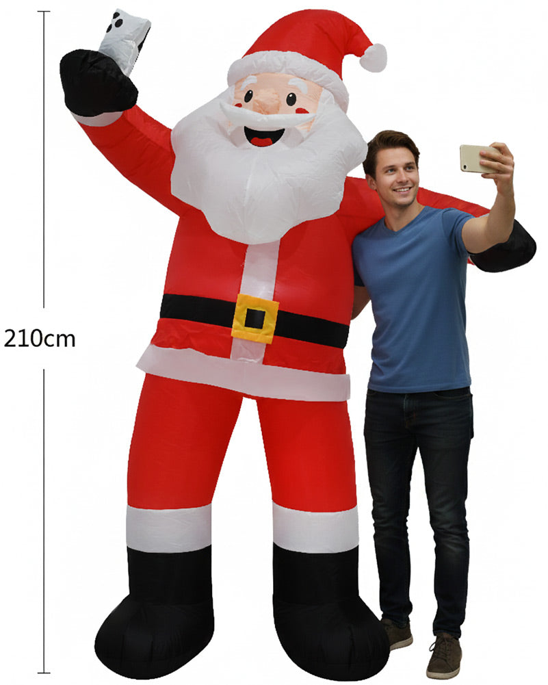 Santa Selfie Christmas Lawn Inflatable 2.1m