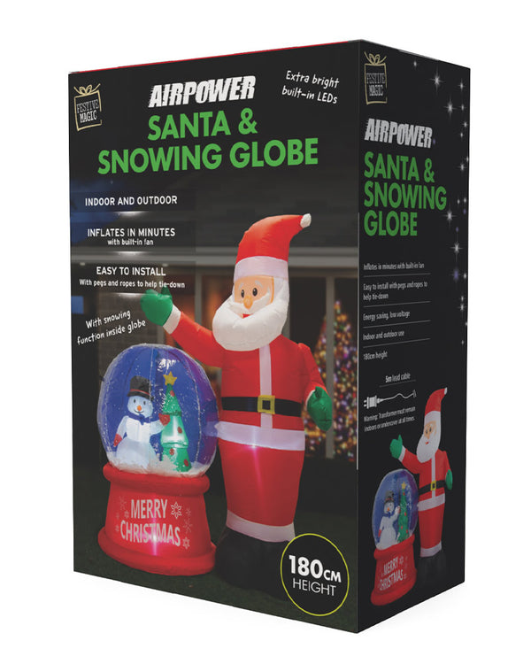 Santa Snowing Globe Inflatable Christmas Decoration