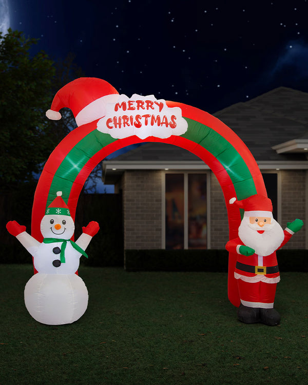 Santa Snowman Arch Inflatable Christmas Decoration 2.7m