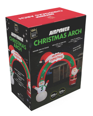 Santa Snowman Arch Inflatable Christmas Decoration 2.7m