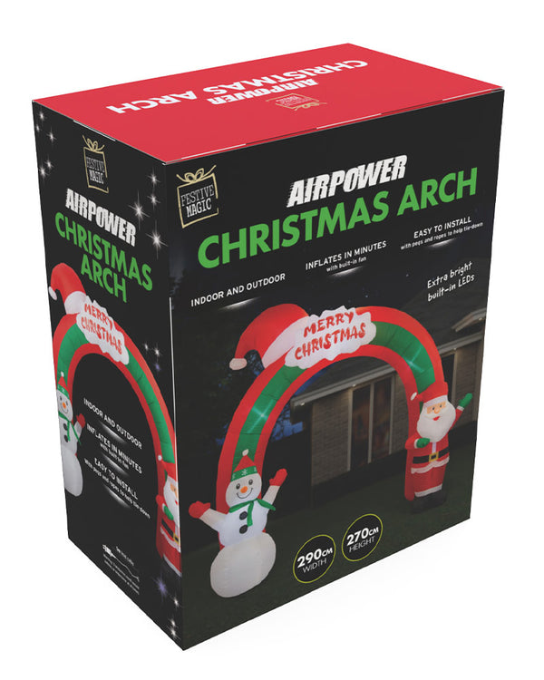 Santa Snowman Arch Inflatable Christmas Decoration 2.7m