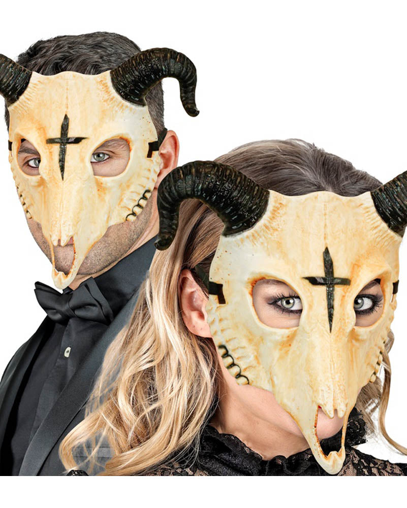 Satanic Ram Skull Hard Plastic Mask