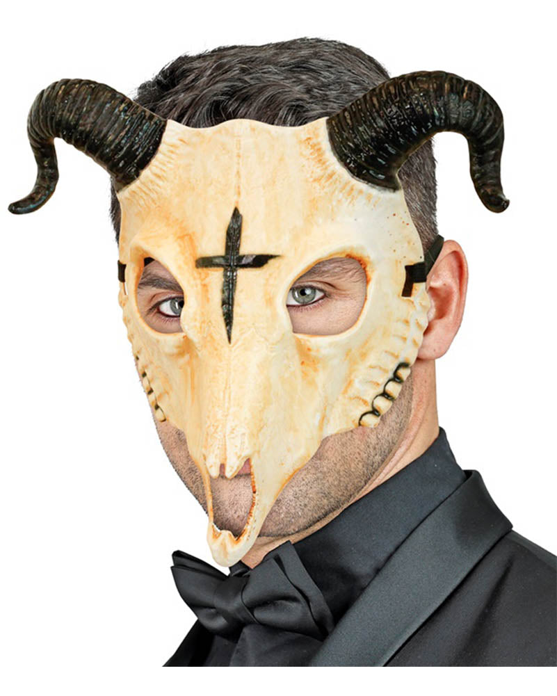 Satanic Ram Skull Hard Plastic Mask