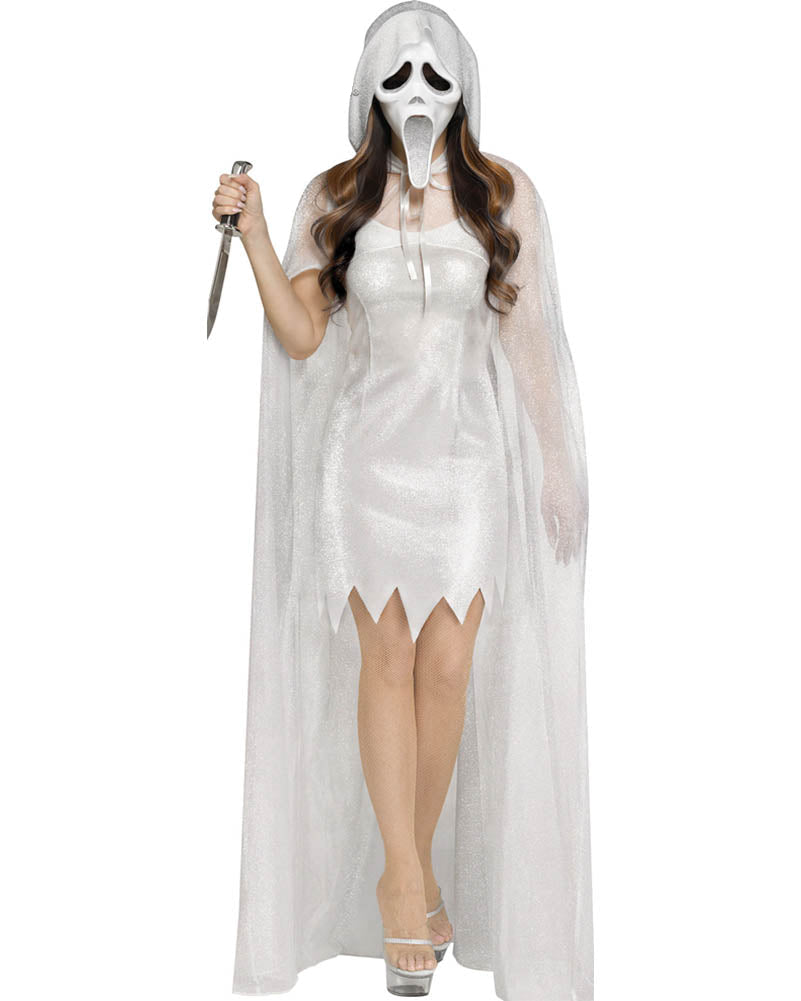 Scream 30th Anniversary Ghost Face Silver Womens Costume