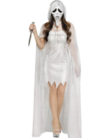 Scream 30th Anniversary Ghost Face Silver Womens Halloween Costume