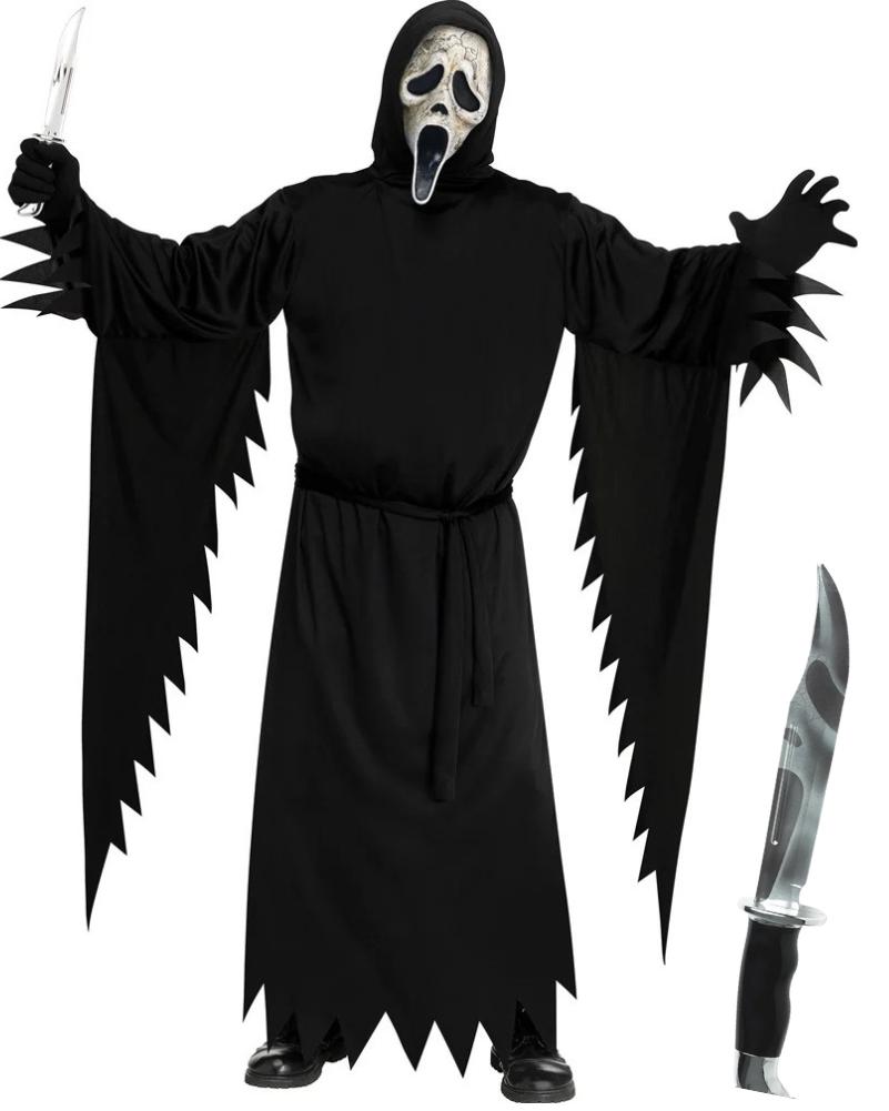 Scream Ghost Face Aged Adult Plus Size Costume Bundle