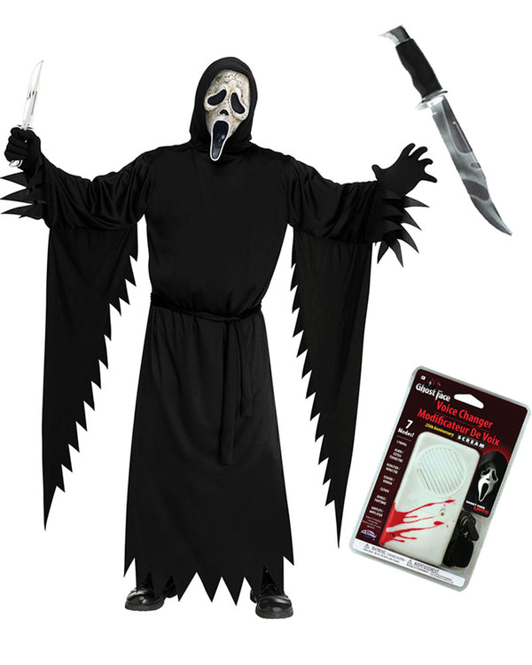 Scream Ghost Face Aged Adults Plus Size Costume Bundle