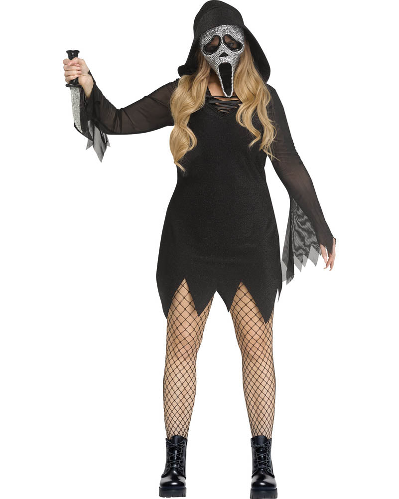 Scream Ghost Face Bling Womens Plus Size Costume