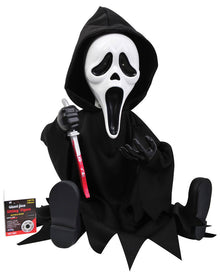 Scream Ghost Face Lives Light Up Halloween Animated Sitting Figure