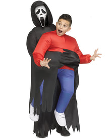 Scream Ghost Face Lives Piggyback Inflatable Kids Halloween Costume