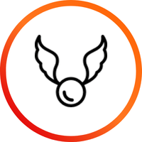Golden Snitch icon with a red circle around it. Shop Harry Potter.