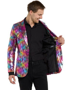 Sequins Rainbow Mens Suitmeister Jacket