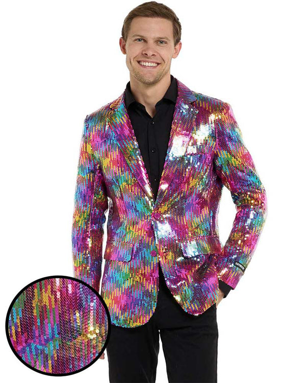 Sequins Rainbow Mens Suitmeister Jacket