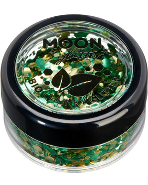 Moon Glitter Green Shamrock Mystic Chunky Bio Body Glitter 3g