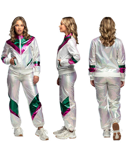 80s Shell Suit Holographic Babe Womens Costume