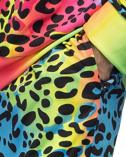 80s Shell Suit Leopard Art Dude UV Mens Costume